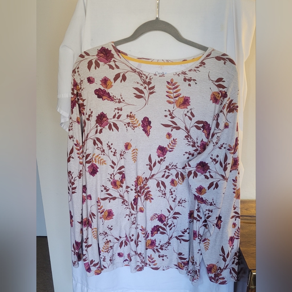 Croft & Barrow, Red, orange, tan Top 2X (309)